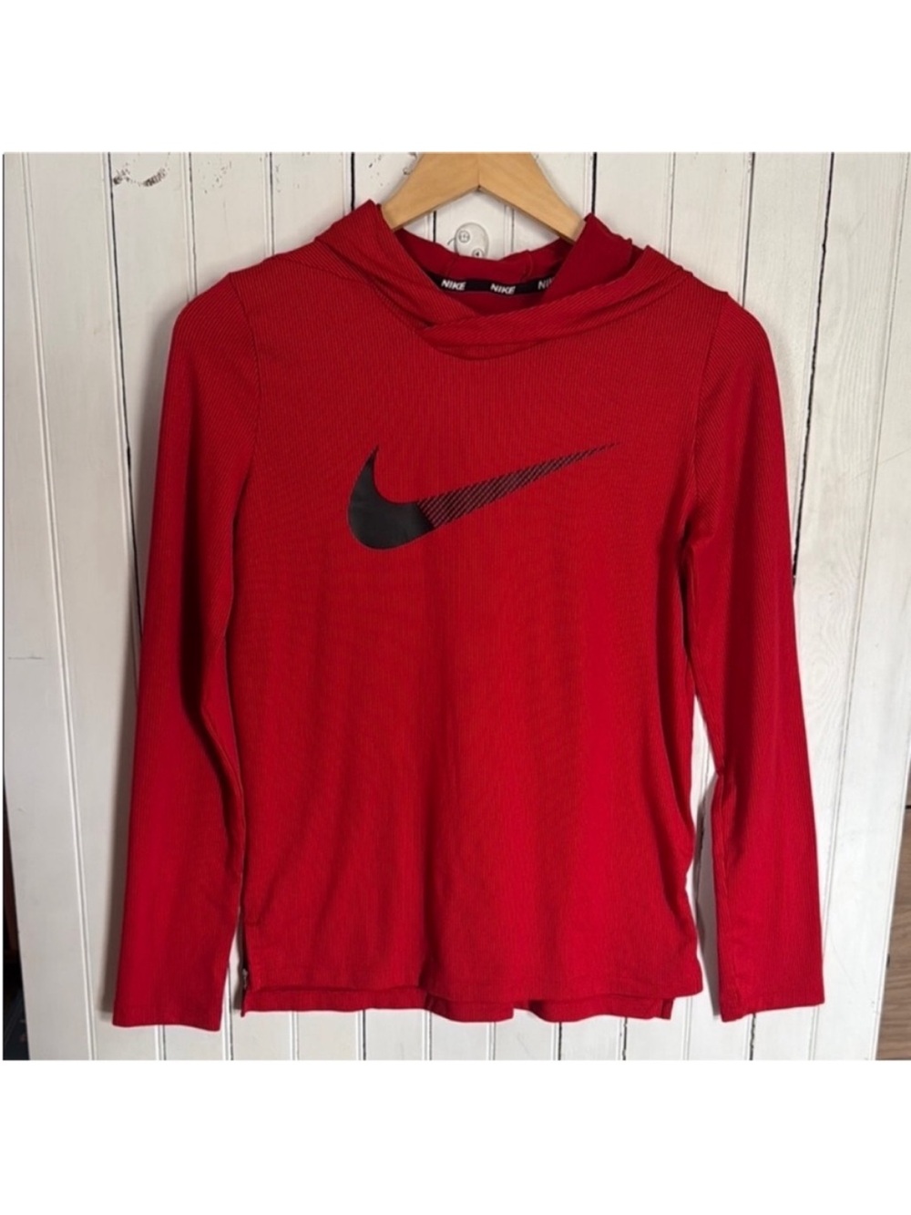 Nike Hooded Long Sleeve Top Red Size XL